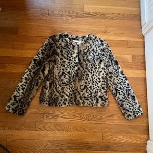 NWT BB Dakota leopard print faux fur jacket